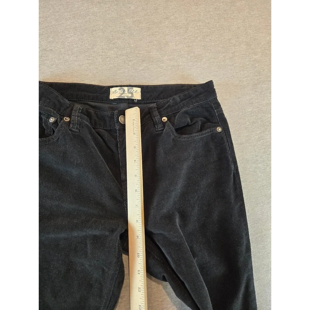 We The Free People Pants Womens 25 Black Just Float On Corduroy Flare Raw Hem